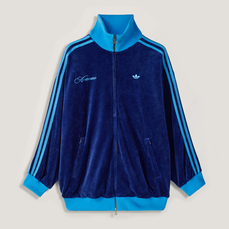 adidas Originals by Avavav velvet track jacket blue