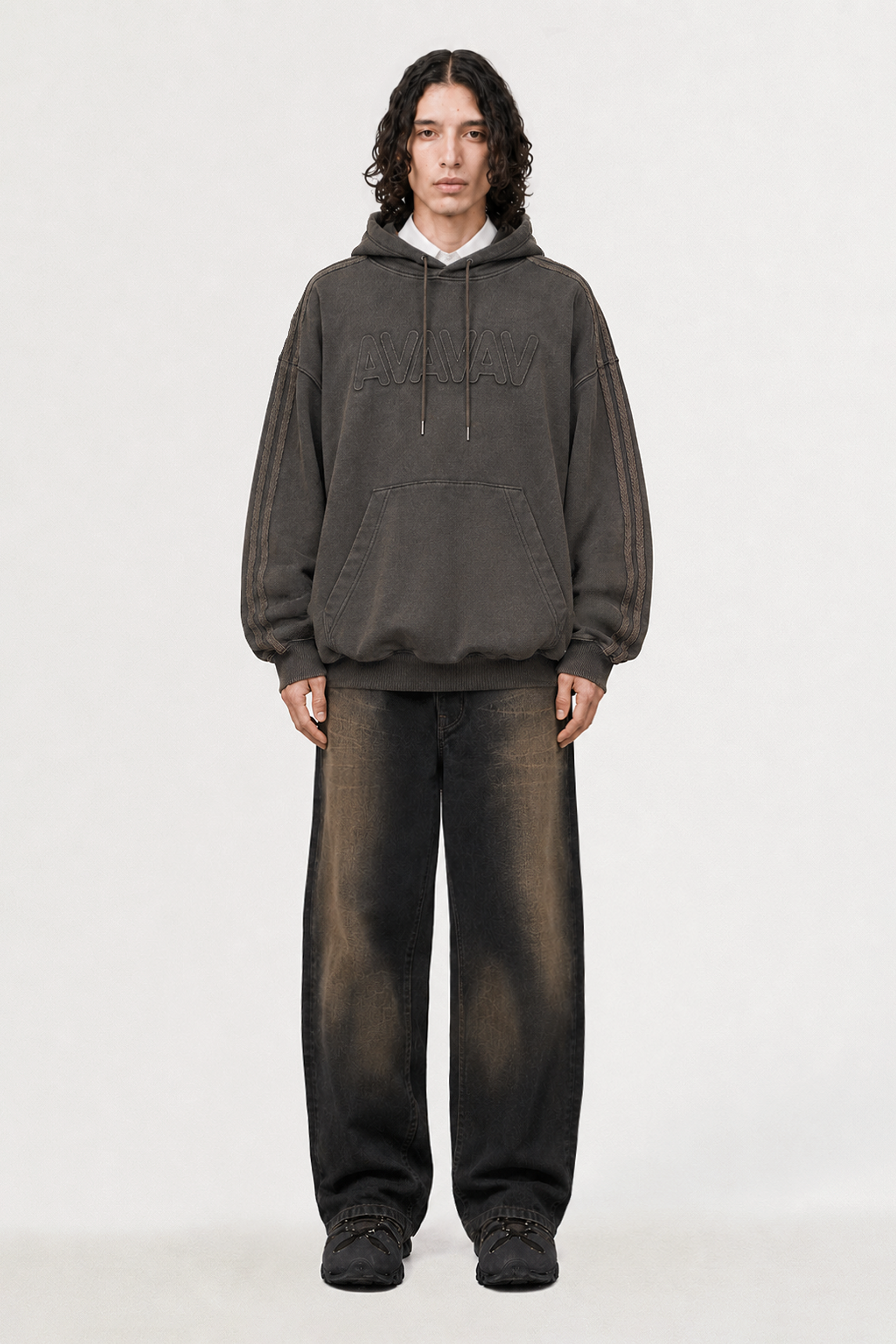  avavav ショルダーレスフーディ パーカー 黒 XL Adidas by Avavav Shoulderless Hoodie | AVAVAV
