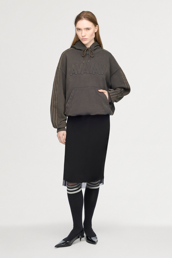  avavav ショルダーレスフーディ パーカー 黒 XL Adidas by Avavav Shoulderless Hoodie | AVAVAV