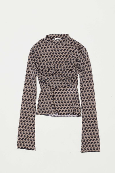 Long sleeve wrap bandeau top