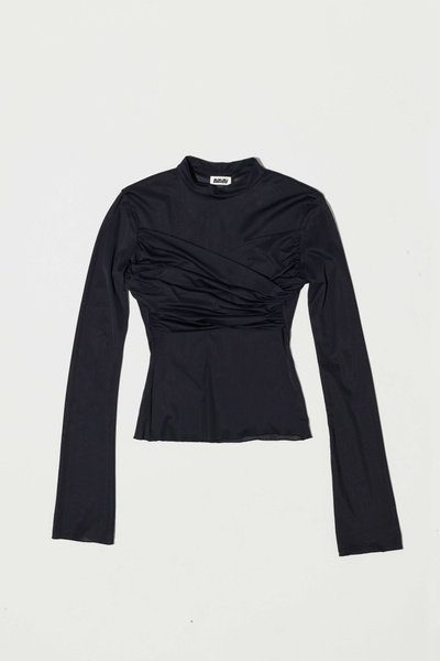 Long sleeve wrap bandeau top
