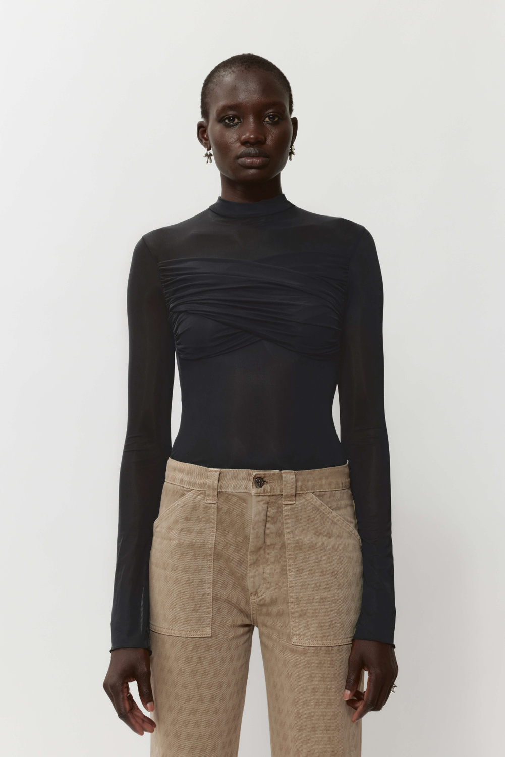Long sleeve wrap bandeau top | AVAVAV