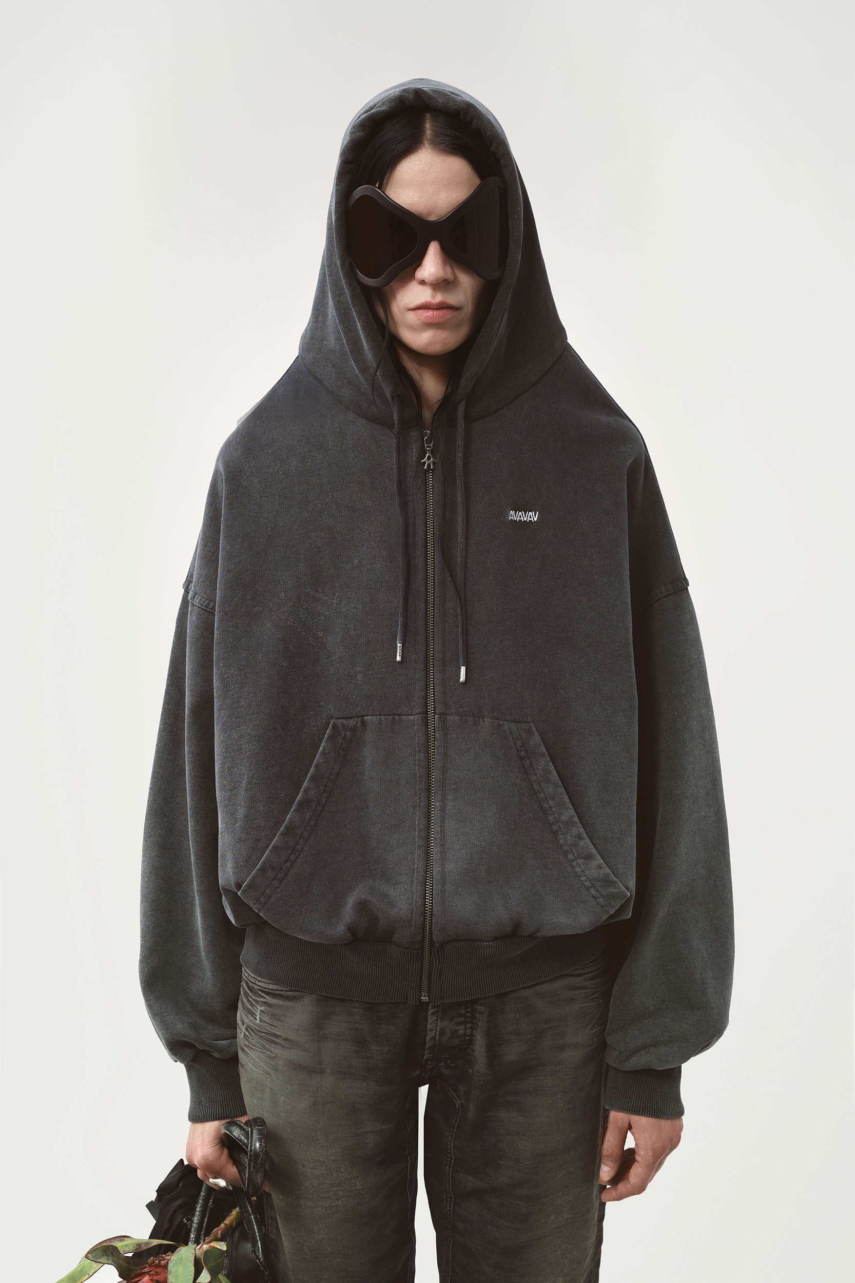 新品 adidas by Avavav SHOULDERLESS HOODIE adidas Shoulderless Hoodie x Avavav | Charcoal | SVD USA