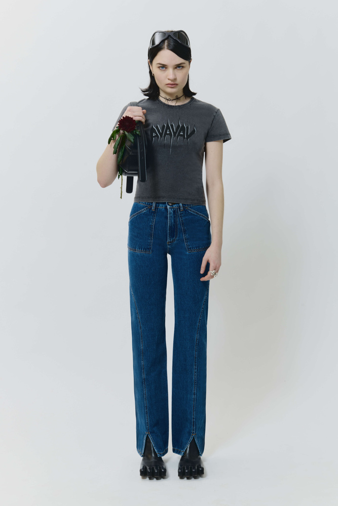 Smock detailed jeans