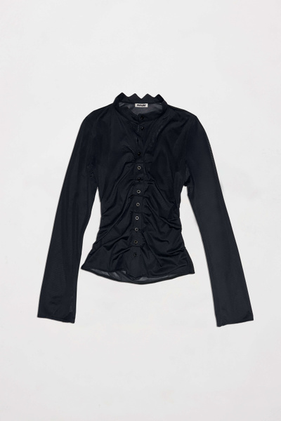 Sheer button-up blouse