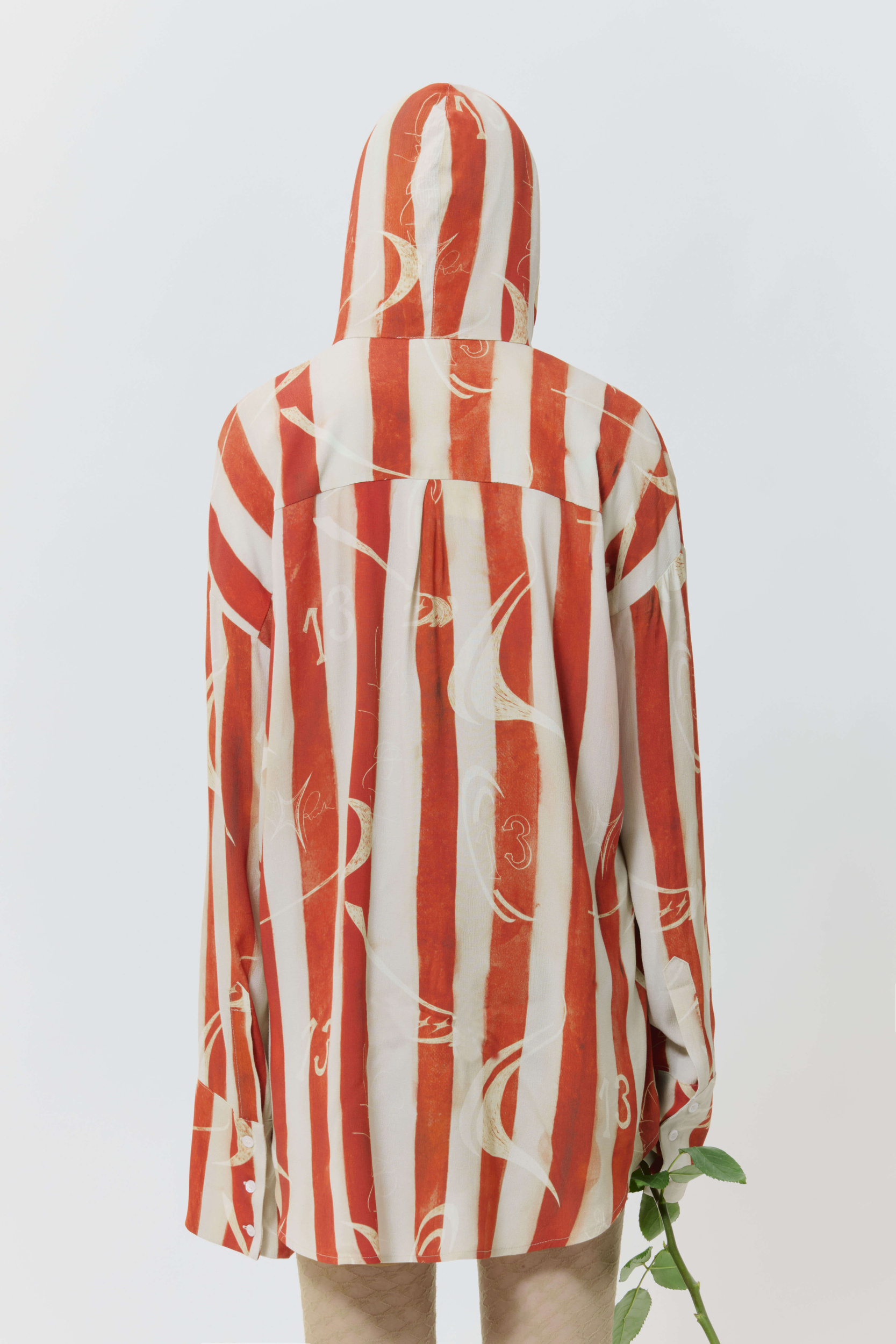 Hooded button-up shirt