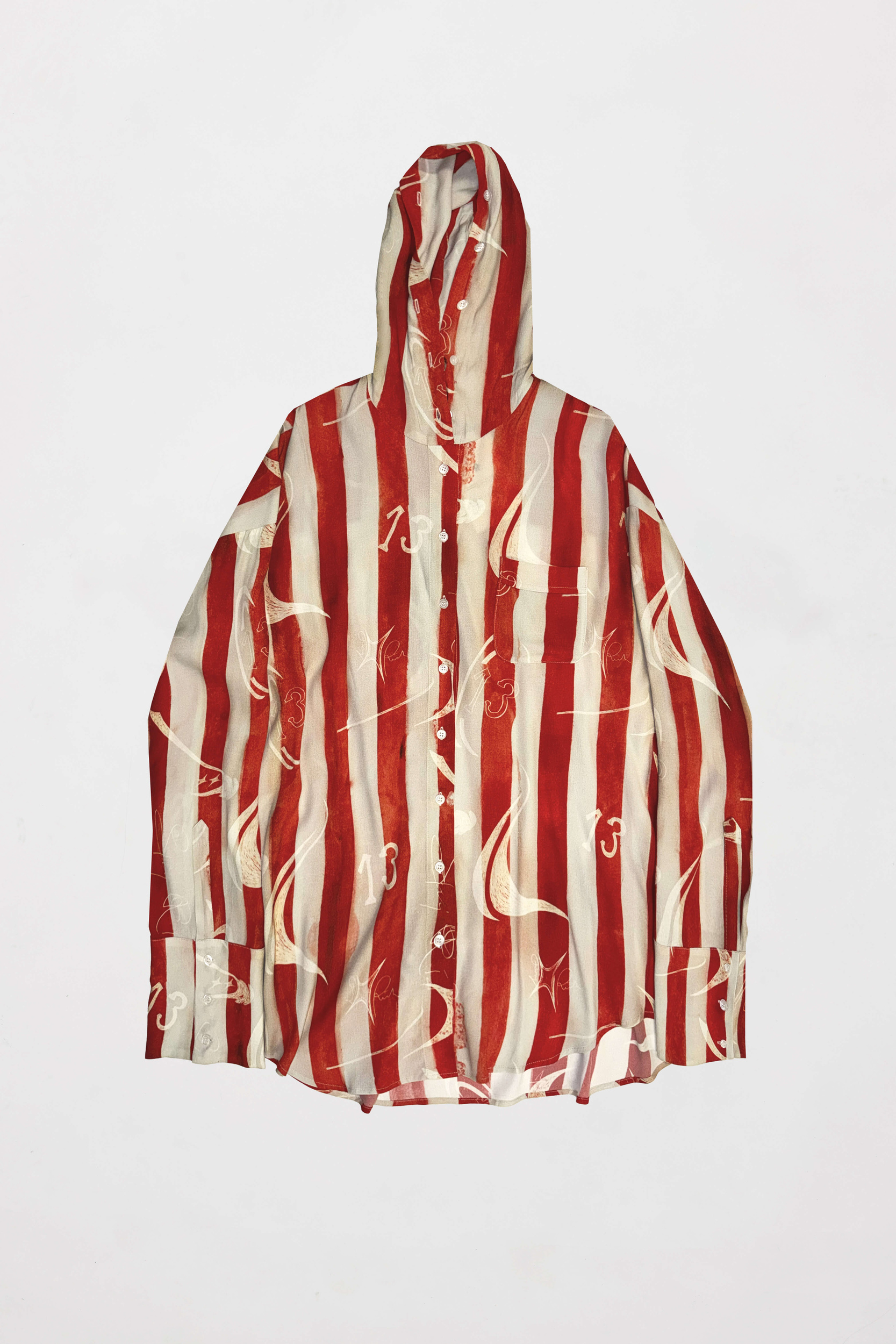 Hooded button-up shirt
