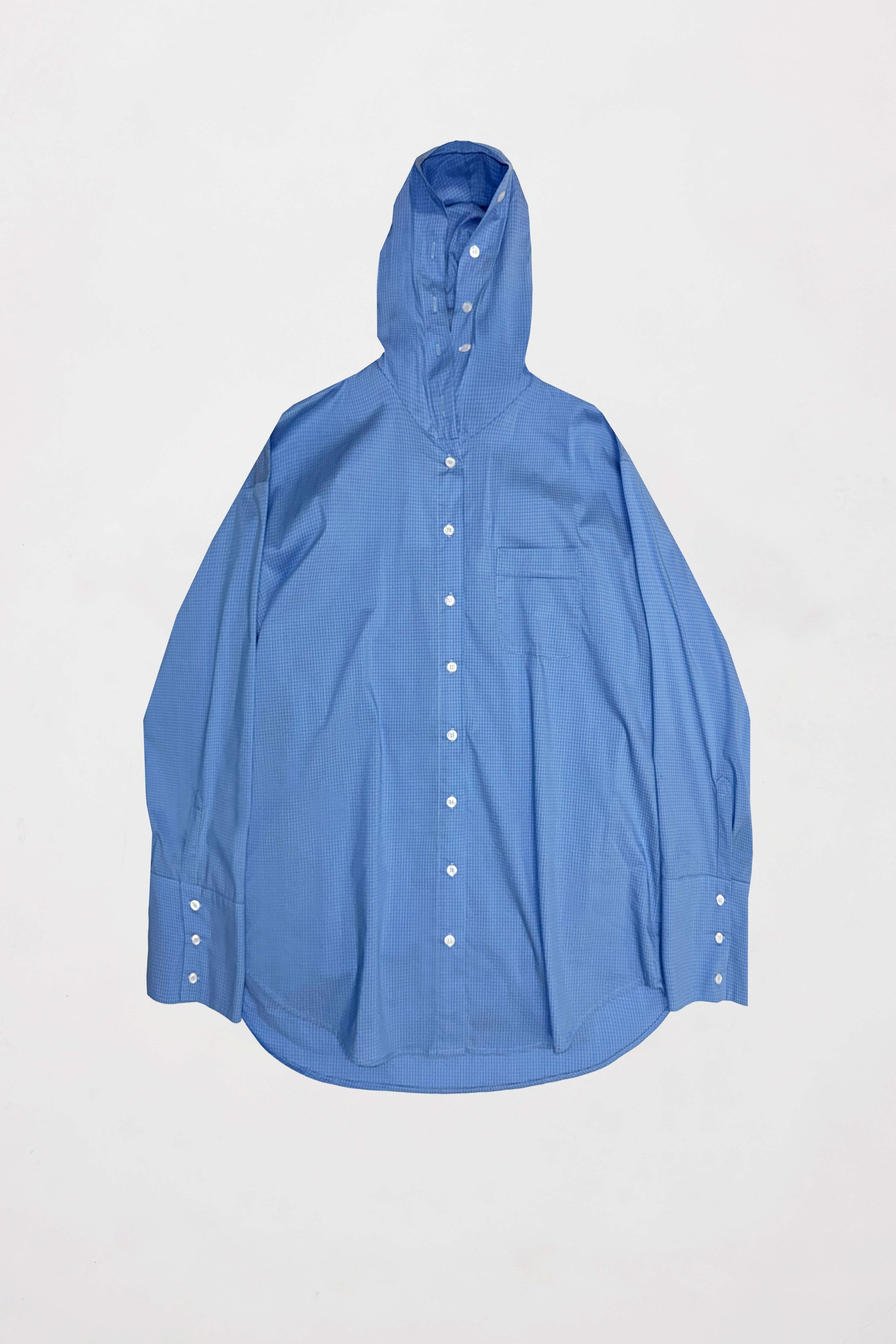 Hooded button-up shirt