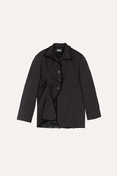 Pleated pinstripe blazer