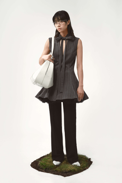 Tulle pinstripe dress