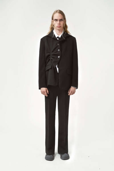 Pinstripe tailored trousers