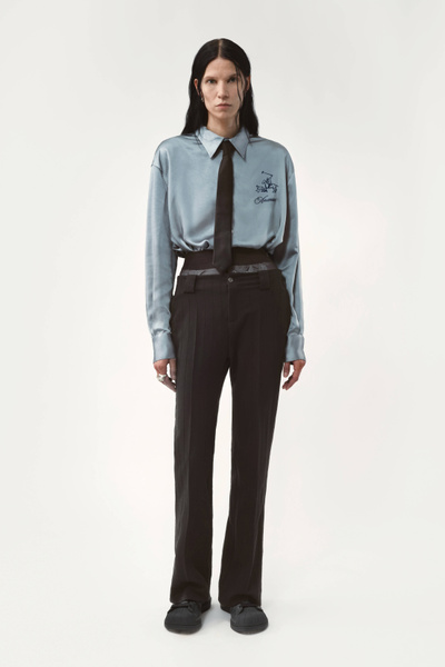 Pinstripe tailored trousers