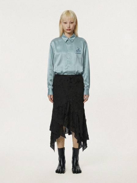 Satin button-up shirt