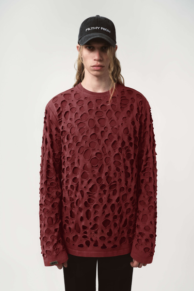 Distressed longsleeve t-shirt