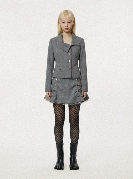 Avavav blazer pinstripe buttons grey